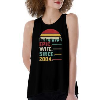 18Th Wedding Anniversary For Her Epic Wife Since 2004 Women's Loose Tank Top | Mazezy