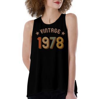 1978 Vintage - Seventies 70S Retro Birthday - Women's Loose Fit Open Back Split Tank Top - Seseable