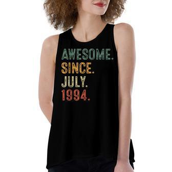28 Yr Old 28Th Birthday Decorations Awesome Since July 1994 Women's Loose Fit Open Back Split Tank Top - Seseable