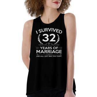 32Nd Wedding Anniversary Couples Husband Wife Years Women's Loose Tank Top | Mazezy