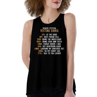 40 Year Old Gag Apparel 60Th Birthday Senior Texting Codes Women's Loose Fit Open Back Split Tank Top - Seseable