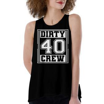 40Th Birthday Party Squad Dirty 40 Crew Birthday Matching Women's Loose Fit Open Back Split Tank Top - Seseable