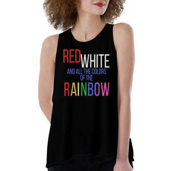 4Th Of July Gay Pride Rainbow America Equal Rights Tee Women's Loose Tank Top | Mazezy