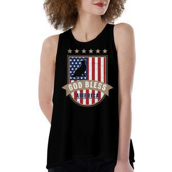 4Th Of July American Flag Cat Graphic For Cat Mom Dad Women's Loose Fit Open Back Split Tank Top - Seseable