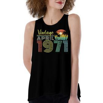 50Th Birthday Vintage April 1971 Fifty Years Old Women's Loose Fit Open Back Split Tank Top - Seseable