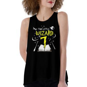 7Th Birthday Girls Wizard Magic 7 Years Old Women's Loose Tank Top | Mazezy