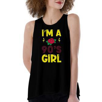 Im A 90S Girl Retro Rose Cassette Player Boombox Women's Loose Tank Top | Mazezy