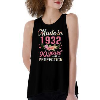 90Th Birthday Made In 1932 90 Years Of Perfection Women's Loose Tank Top | Mazezy