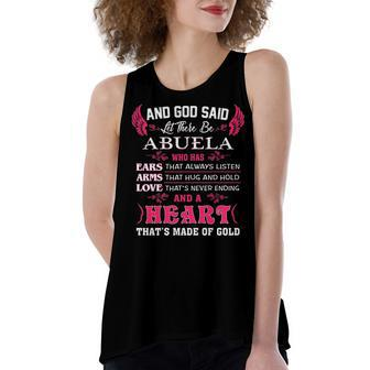 Abuela Grandma Gift And God Said Let There Be Abuela Women's Loose Fit Open Back Split Tank Top - Seseable
