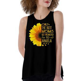 Abuela Grandma Gift Only The Best Moms Get Promoted To Abuela Women's Loose Fit Open Back Split Tank Top - Seseable