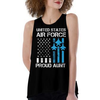 Air Force Us Veteran | Proud Air Force Mom 4Th Of July Women's Loose Fit Open Back Split Tank Top - Seseable