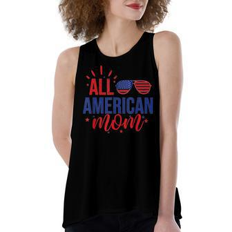 All American Mom 4Th Of July Moms Sunglasses Family Women's Loose Fit Open Back Split Tank Top - Seseable