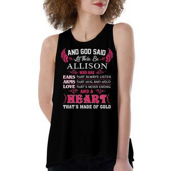 Allison Name Gift And God Said Let There Be Allison Women's Loose Fit Open Back Split Tank Top - Seseable