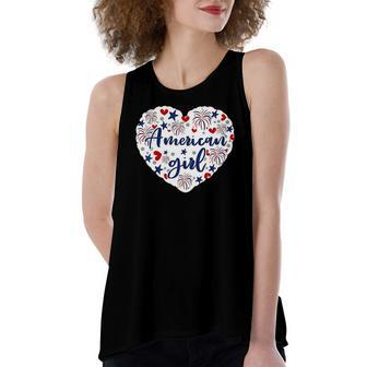 American Girl Patriot 4Th Of July Independence Day Baby Girl Women's Loose Tank Top | Mazezy UK