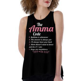 Amma Grandma Gift The Amma Code Women's Loose Fit Open Back Split Tank Top - Seseable