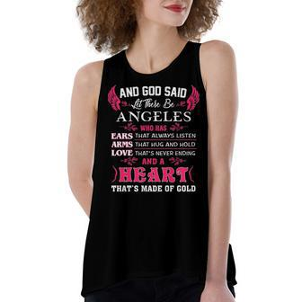 Angeles Name Gift And God Said Let There Be Angeles Women's Loose Fit Open Back Split Tank Top - Seseable