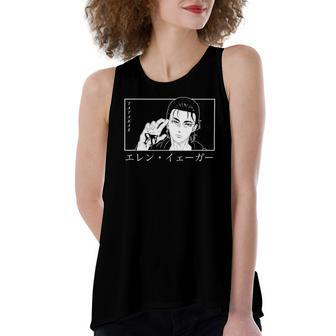 Anime Fan Art Eren Cool Charcter Cut His Hand Cold Moment Women's Loose Tank Top | Mazezy