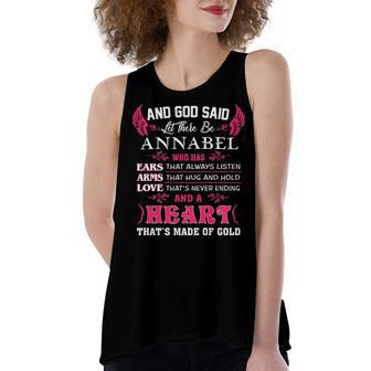 Annabel Name Gift And God Said Let There Be Annabel Women's Loose Fit Open Back Split Tank Top - Seseable