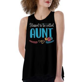 Aunt Gift Blessed To Be Called Aunt Women's Loose Fit Open Back Split Tank Top - Seseable