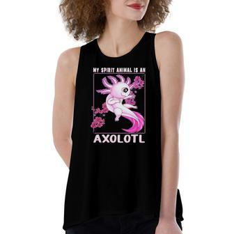 Axolotl Is My Spirit Animal Cherry Blossom Girls Boys Women's Loose Tank Top | Mazezy