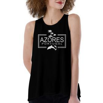 Azores Portugal Whale Palm Trees Women's Loose Tank Top | Mazezy
