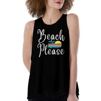 Beach Please Palm Tree Vacation Women's Loose Tank Top | Mazezy