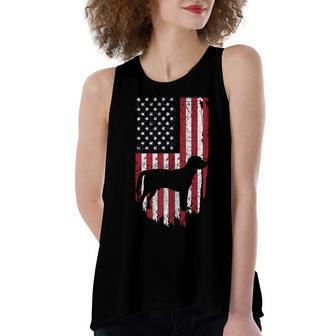 Beagle Dog Mom & Dad Usa 4Th Of July Usa Patriotic Women's Loose Fit Open Back Split Tank Top - Seseable