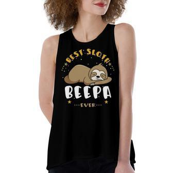 Beepa Grandpa Gift Best Sloth Beepa Ever Women's Loose Fit Open Back Split Tank Top - Seseable
