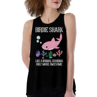 Birdie Grandma Gift Birdie Shark Only More Awesome Women's Loose Fit Open Back Split Tank Top - Seseable