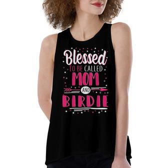 Birdie Grandma Gift Blessed To Be Called Mom And Birdie Women's Loose Fit Open Back Split Tank Top - Seseable