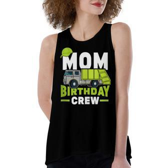 Birthday Party Mom Birthday Crew Garbage Truck Women's Loose Fit Open Back Split Tank Top - Seseable