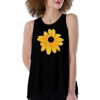 Black Eyed Susan Large Yellow Daisy Flower Print Women's Loose Tank Top | Mazezy