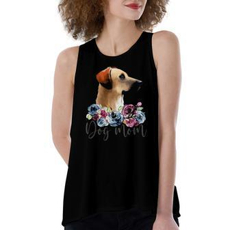 Black Mouth Cur Dog Mom Floral Women's Loose Tank Top