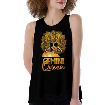 Black Women Afro Hair Art Gemini Queen Gemini Birthday Women's Loose Fit Open Back Split Tank Top - Seseable