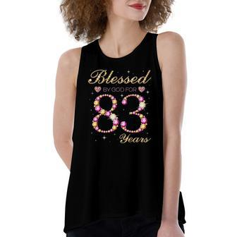 Blessed By God For 83 Years Old Birthday Party Women's Loose Tank Top | Mazezy
