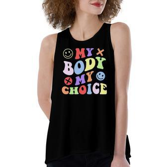 My Body My Choice Pro Choice Rights Retro Feminist Women's Loose Tank Top | Mazezy
