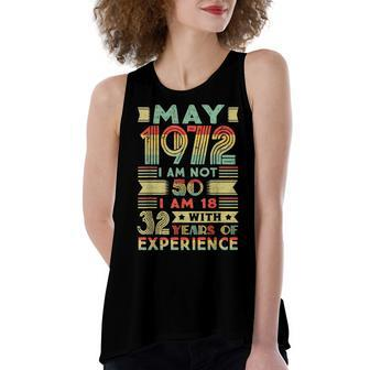 Born May 1972 50Th Birthday Made In 1972 50 Year Old Women's Loose Fit Open Back Split Tank Top - Seseable
