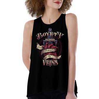 Boyett Blood Runs Through My Veins Name Women's Loose Fit Open Back Split Tank Top - Monsterry CA