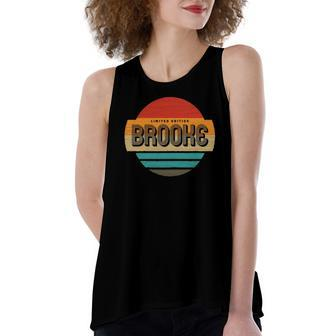 Brooke Name Retro Vintage Sunset Limited Edition Women's Loose Tank Top | Mazezy