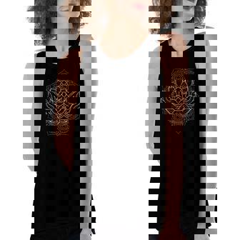 Buddhist Fractal Geometry Spiritual Yoga Asian Mandala Lotus Women's Loose Tank Top | Mazezy