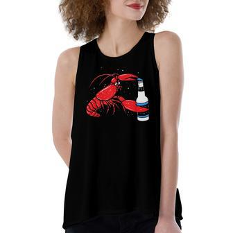 Cajun Crawfish Boil Lobster Drinking Beer Women's Loose Tank Top | Mazezy