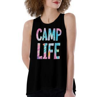 Camp Life Tie-Die Summer Top For Girls Summer Camp Tee Women's Loose Tank Top | Mazezy