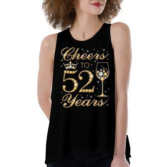 Cheers To 52 Years 52Nd Queens Birthday 52 Years Old Women's Loose Fit Open Back Split Tank Top - Seseable