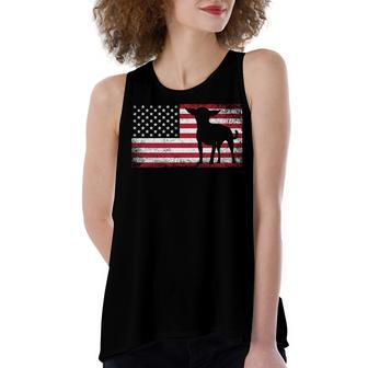 Chihuahua Dog 4Th Of July American Flag Usa America Mom Dad V2 Women's Loose Fit Open Back Split Tank Top - Seseable