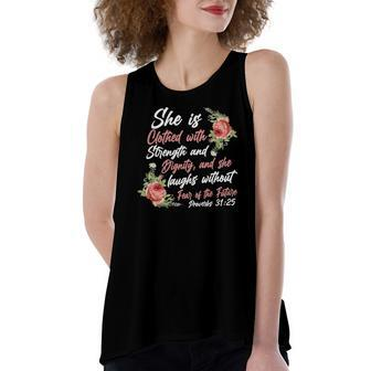 Christian Bible Verse Quote Rose Flower Proverbs 3125 Bible Verse Women's Loose Tank Top | Mazezy