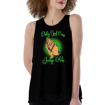 Christian Faith Only God Can Judge Me Women's Loose Tank Top | Mazezy