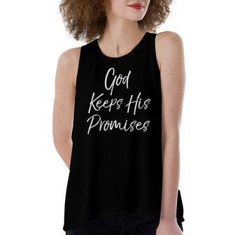 Christian Quote For Faithful God Keeps His Promises Women's Loose Tank Top | Mazezy