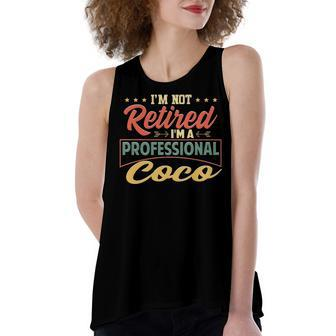 Coco Grandma Gift Im A Professional Coco Women's Loose Fit Open Back Split Tank Top - Seseable