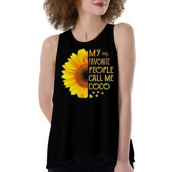 Coco Grandma Gift My Favorite People Call Me Coco Women's Loose Fit Open Back Split Tank Top - Seseable
