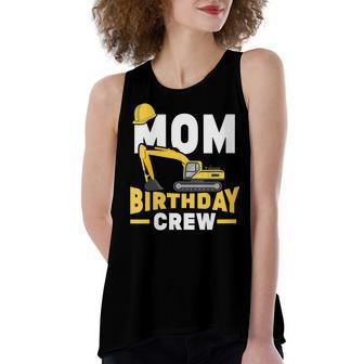 Construction Birthday Party Digger Mom Birthday Crew Women's Loose Fit Open Back Split Tank Top - Seseable